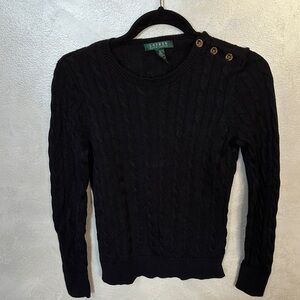 Ralph Lauren Black Button-Detail Sweater sz small